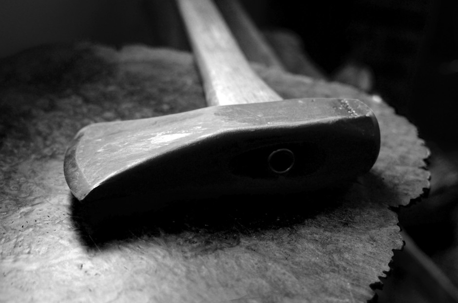 maul, axe, wood, fire, fireplace
