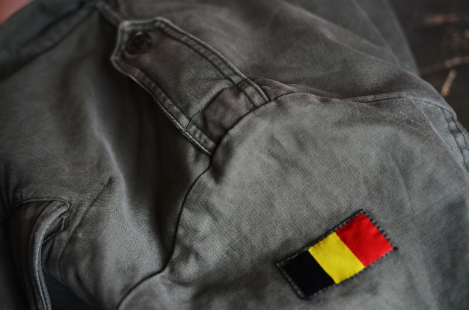 army, surplus, military, clothing, coat, sartorial, fashion, the department of style, Belgium, flag